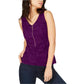 Thalia Sodi Top Feminino de Renda com Zíper Frontal Roxo Tamanho X-G