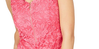 Thalia Sodi Top de renda com zíper frontal rosa feminino