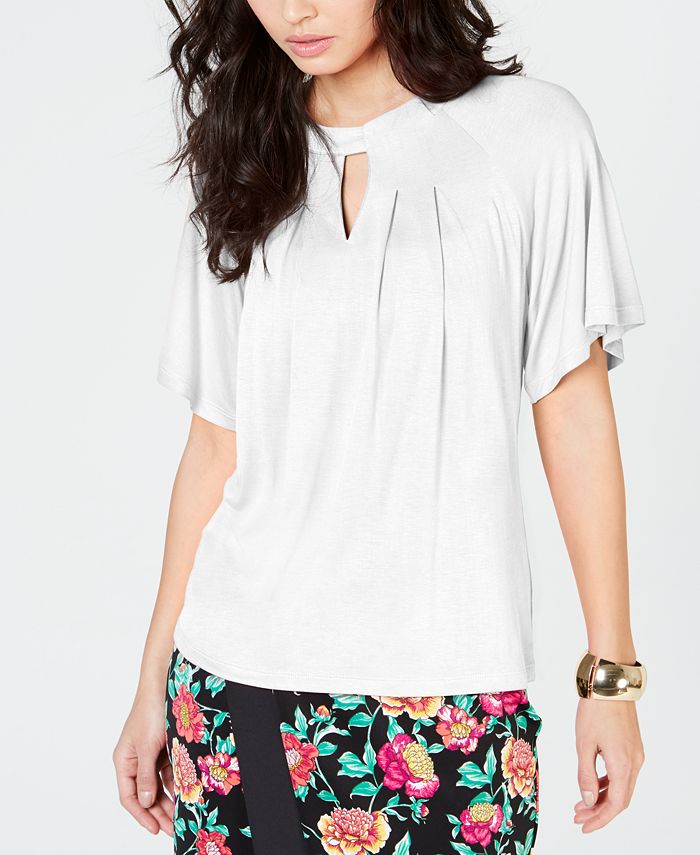 Thalia Sodi Top Feminino Keyhole Branco Tamanho Grande