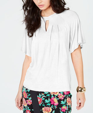 Thalia Sodi Top Feminino Keyhole Branco Tamanho Grande