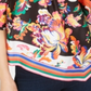 Blusa feminina estampada com decote em corrente Thalia Sodi, preta, tamanho médio