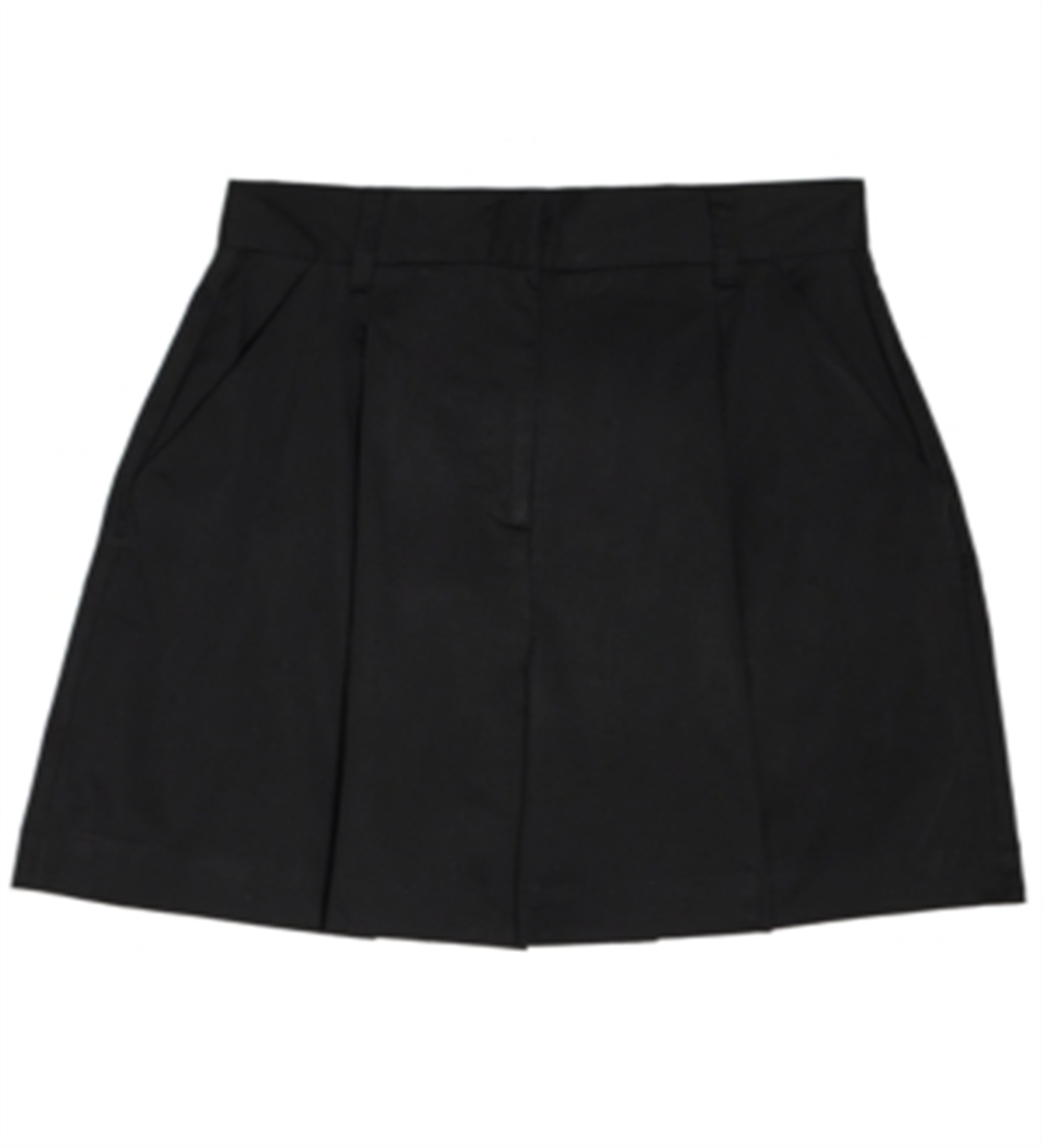 Shorts plissados ​​com zíper feminino Danielle Bernstein, preto, tamanho 14