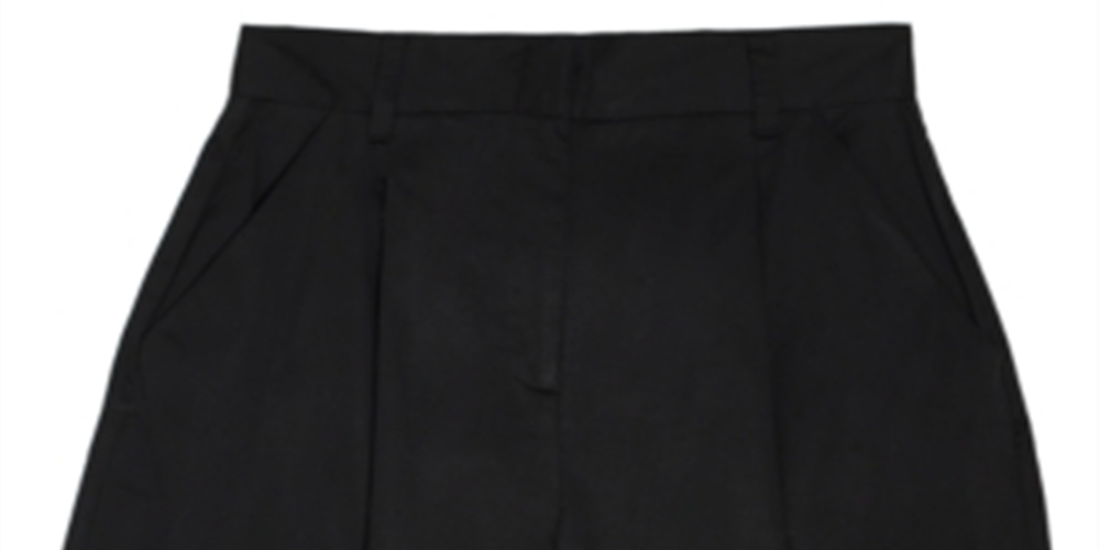 Shorts plissados ​​com zíper feminino Danielle Bernstein, preto, tamanho 14