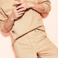 Shorts chino masculino na altura do joelho da Royalty By Maluma, marrom, tamanho 38