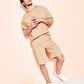 Shorts chino masculino na altura do joelho da Royalty By Maluma, marrom, tamanho 38