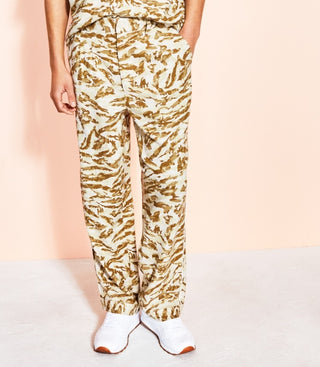 Calça Plissada Animal Print Masculina Royalty By Maluma Marrom Tamanho M