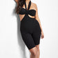 Macacão feminino estilo bandeau, estilo Halter, preto, tamanho 10, da Royalty By Maluma