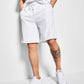Shorts masculinos Royalty by Maluma com ajuste relaxado, texturizados e listras otomanas, com cordão, brancos