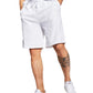 Shorts masculinos Royalty by Maluma com ajuste relaxado, texturizados e listras otomanas, com cordão, brancos