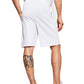 Shorts masculinos Royalty by Maluma com ajuste relaxado, texturizados e listras otomanas, com cordão, brancos