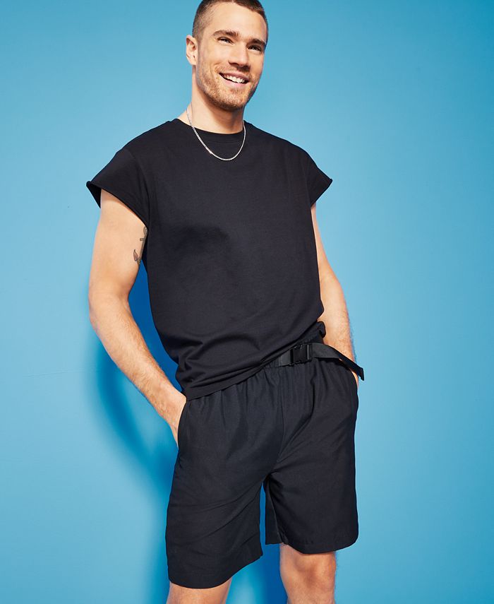 Calção de banho masculino Royalty By Maluma Relaxed Fit com cinto e 7 peças, preto, tamanho XX-G