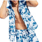 Colete utilitário masculino com capuz e estampa de ondas ajustadas, azul, da Royalty By Maluma