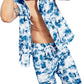 Colete utilitário masculino com capuz e estampa de ondas ajustadas, azul, da Royalty By Maluma