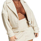 Jaqueta de motociclista feminina Royalty By Maluma Herringbone marrom tamanho XXX-G