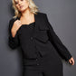 Blazer feminino Royalty By Maluma com frente angular e botão único, preto, tamanho médio
