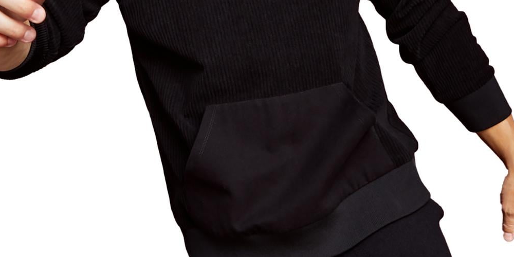 Moletom com capuz masculino Royalty by Maluma Relaxed Fit Mix Media, preto, tamanho XX-G