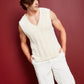 Colete masculino Royalty By Maluma com decote em V e ajuste relaxado, tamanho grande, branco