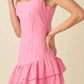Baby Pink - Drop Pleated Mini Dress
