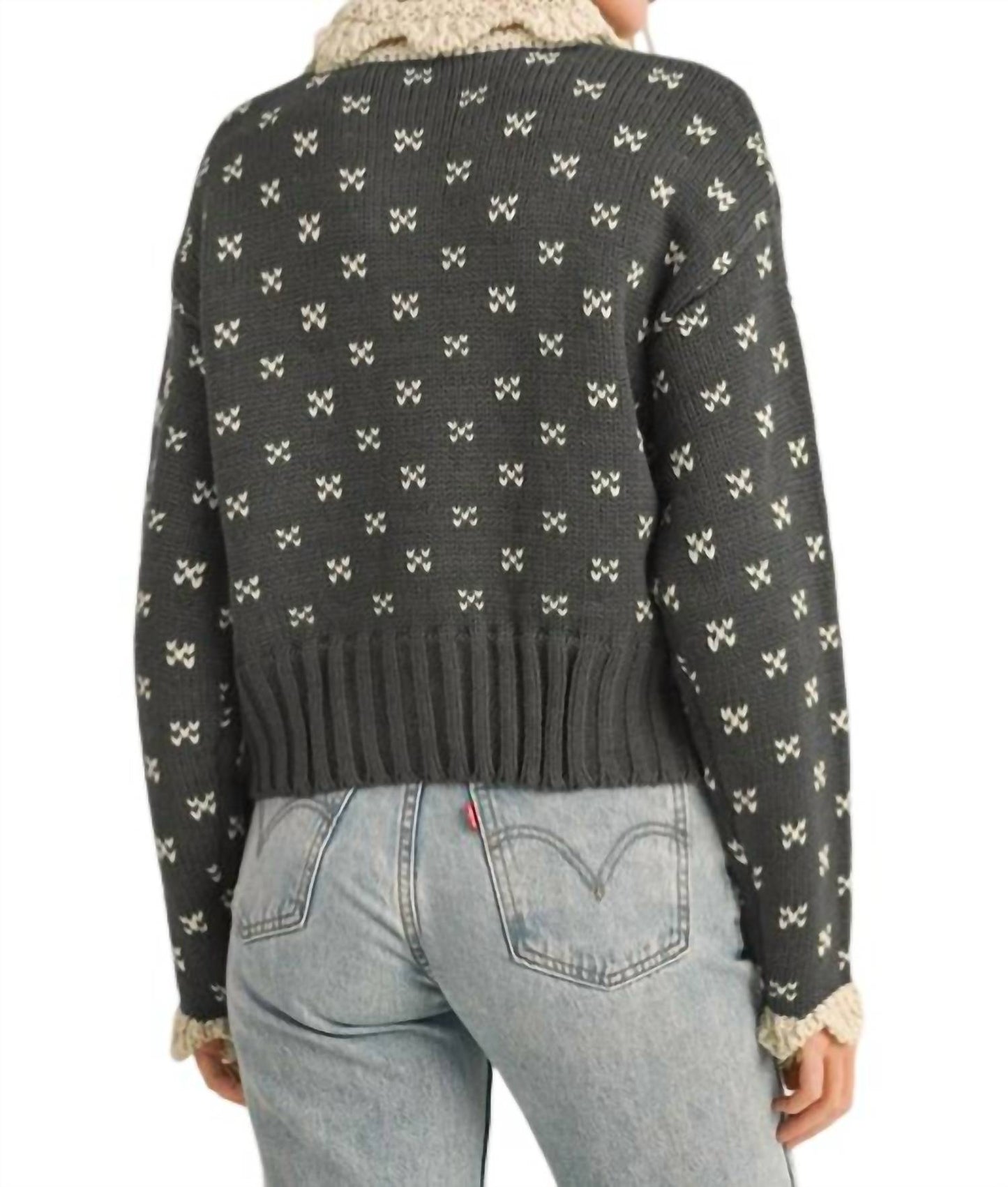 &Merci - Doll Collar Button Up Cardigan Sweater