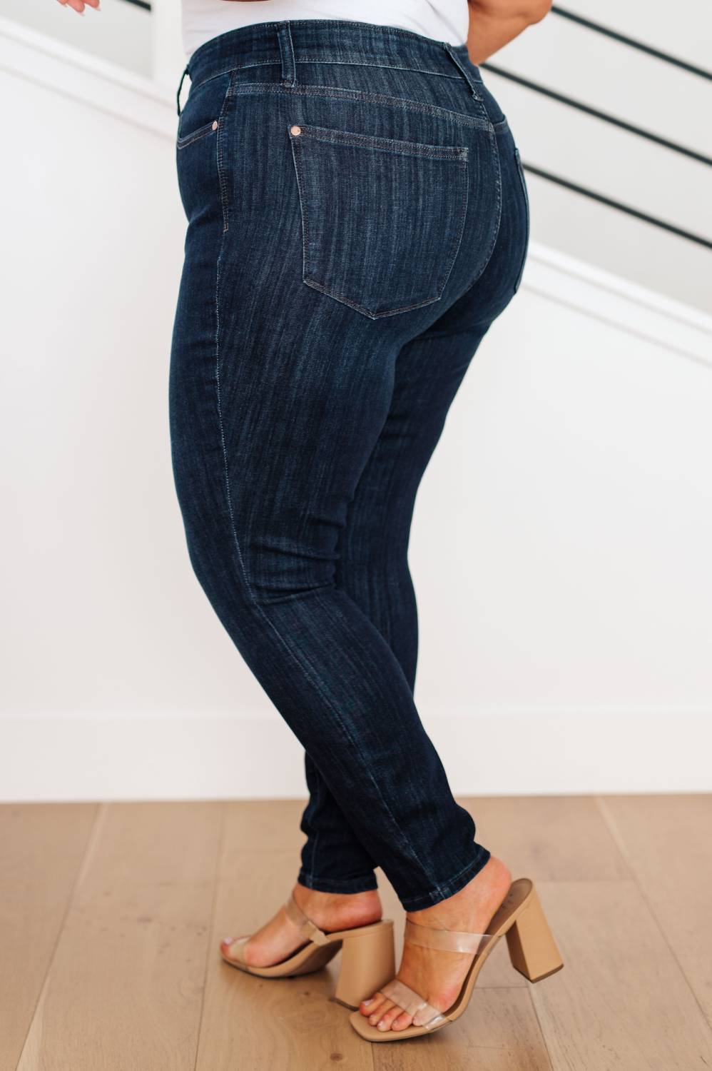 Judy Blue - High Waist Hand Sanded Resin Skinny Jeans