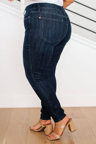 Judy Blue - High Waist Hand Sanded Resin Skinny Jeans