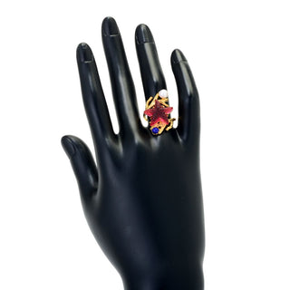 Tagliamonte 18K Gold Plated Starfish Cameo, Cultured Pearl & Lapis Ring