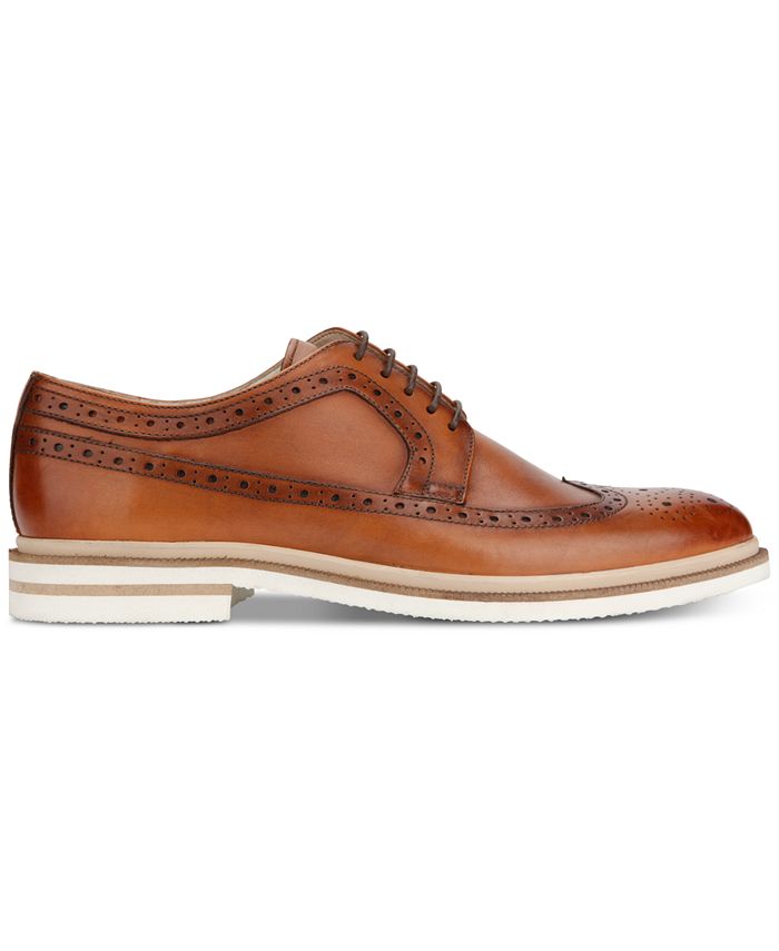 Kenneth Cole Reaction Masculino Vertical Lace Up Casual Marrom Tamanho 8,5 M