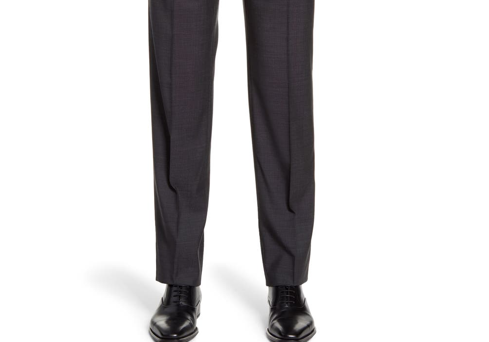 Calças Zanella Devon de lã com bolinhas na frente, tamanho 34, azul