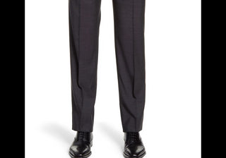 Calças Zanella Devon de lã com bolinhas na frente, tamanho 34, azul