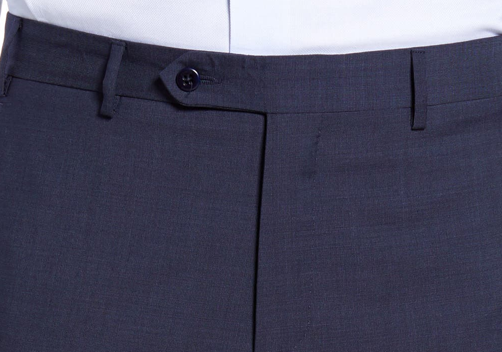 Calças Zanella Devon de lã com bolinhas na frente, tamanho 34, azul