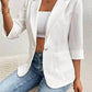 Trendsi - Classic Lapel Collar One Button Blazer