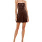 Vestido justo sem mangas com lantejoulas Trixxi Junior, marrom, tamanho X-S
