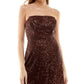 Vestido justo sem mangas com lantejoulas Trixxi Junior, marrom, tamanho X-S