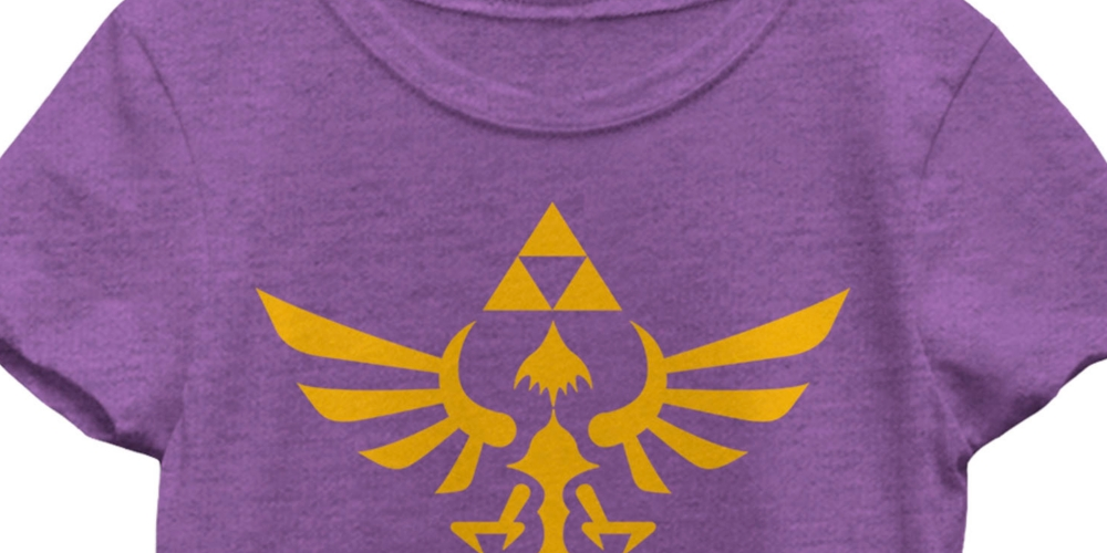 Camiseta gráfica Nintendo Girl's Legend of Zelda Triforce roxa, tamanho médio