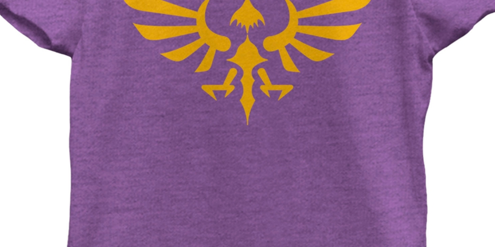 Camiseta gráfica Nintendo Girl's Legend of Zelda Triforce roxa, tamanho médio