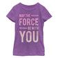 Camiseta estampada com sabre de luz Star Wars Girl's May the Force Be With You, roxa, tamanho extragrande