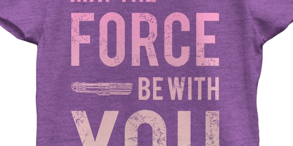 Camiseta estampada com sabre de luz Star Wars Girl's May the Force Be With You, roxa, tamanho extragrande