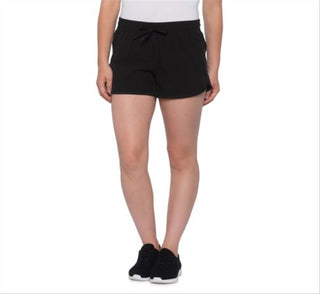 Shorts femininos pretos de tecido 90 graus, tamanho grande