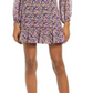 Floret Studios Minivestido Floral com Manga Balão e Babados em Preto Multi Floral Tamanho Médio