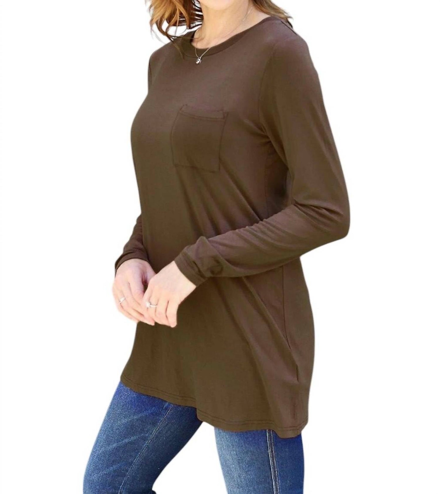 Basic Bae - Luxe Long Sleeve Top With Pockets