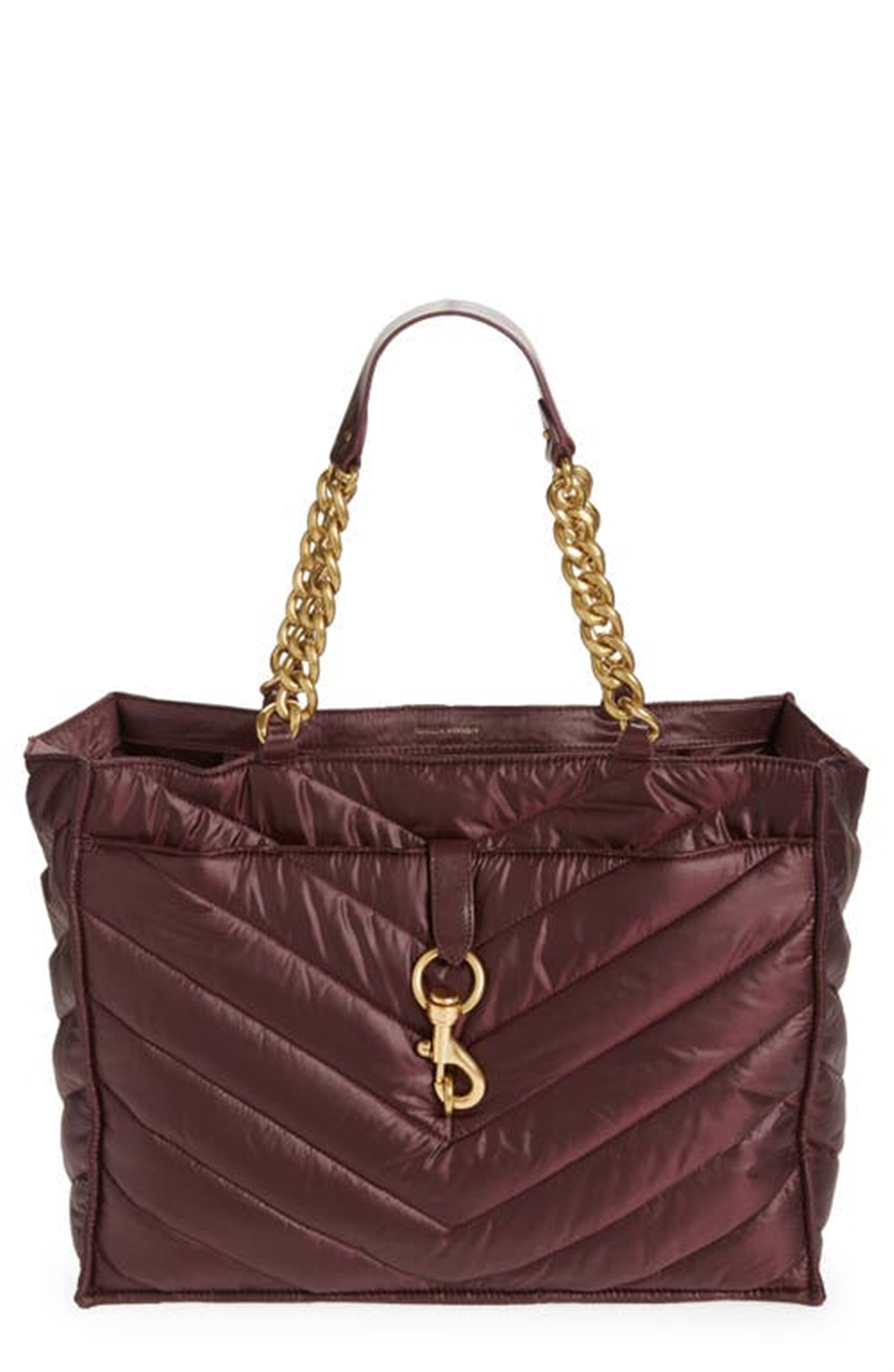 Rebecca Minkoff Edie Quilted Nylon Tote em Malbec Roxo