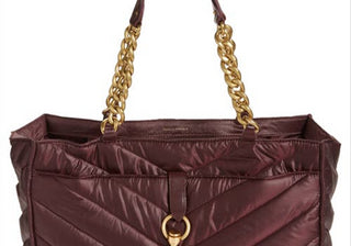 Rebecca Minkoff Edie Quilted Nylon Tote em Malbec Roxo