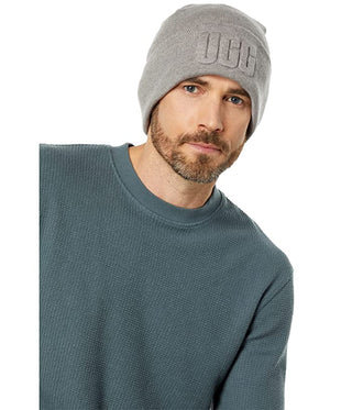 Gorro UGG Masculino com Logo 3D Cinza Tamanho Regular