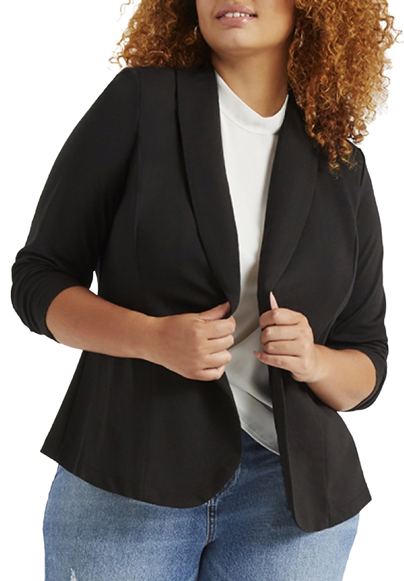 Blazer Ali Plus Size Feminino Eloquii em Preto - Tamanho 18W