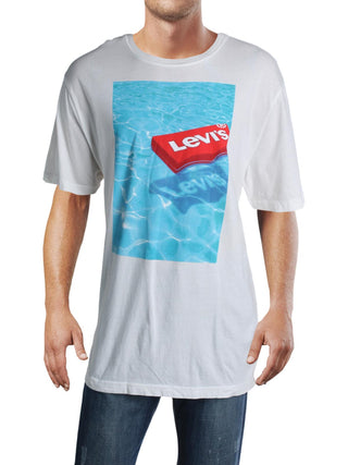 Camiseta Levi's Masculina com Logotipo Flutuante, Branca, Tamanho Grande