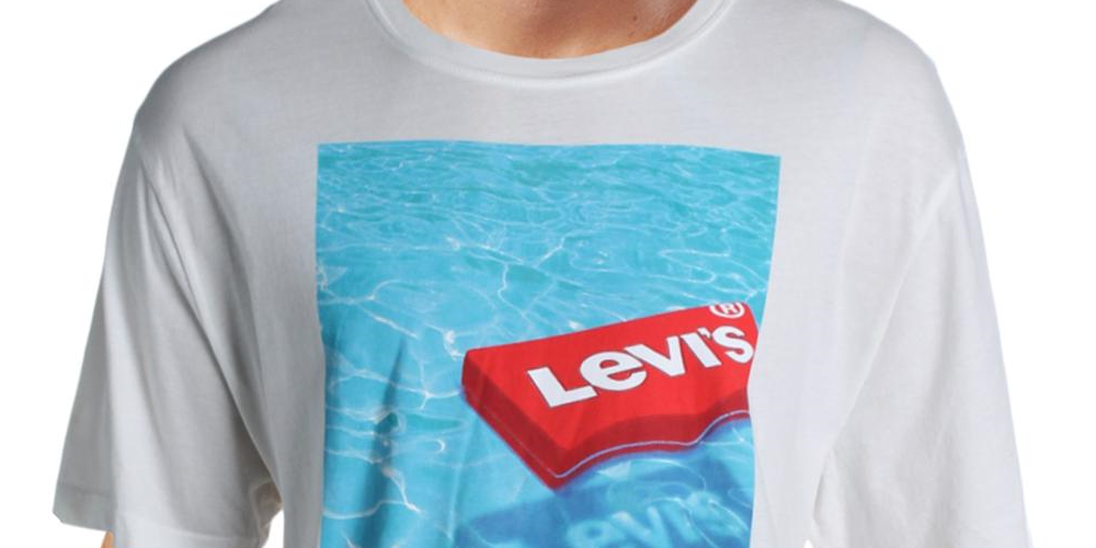 Camiseta Levi's Masculina com Logotipo Flutuante, Branca, Tamanho Grande