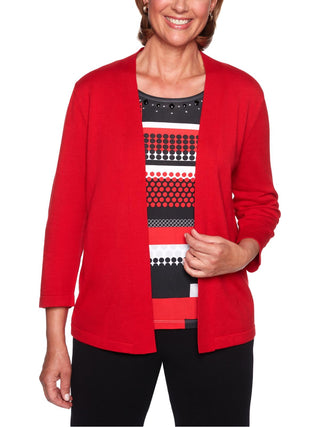 Alfred Dunner Petite Sutton Place Top em camadas feminino tamanho PXL