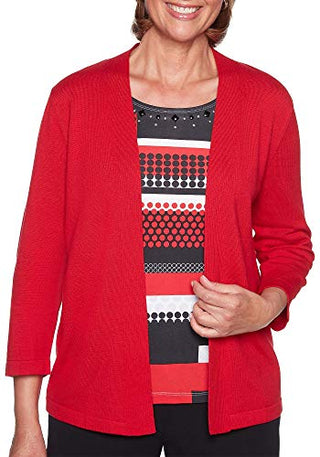 Alfred Dunner Petite Sutton Place Top em camadas feminino tamanho PXL