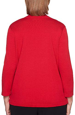 Alfred Dunner Petite Sutton Place Top em camadas feminino tamanho PXL