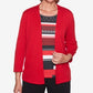 Alfred Dunner Petite Sutton Place Top em camadas feminino tamanho PXL